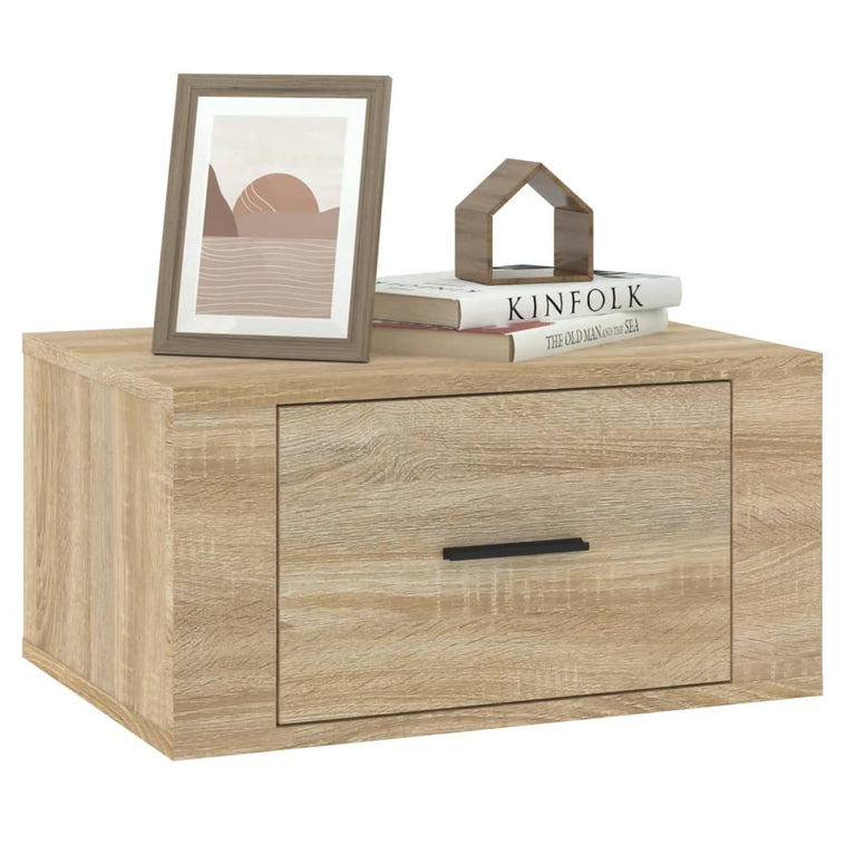Nachtkastjes 2 st wandgemonteerd 50x36x25 cm sonoma eikenkleur MeubelReus