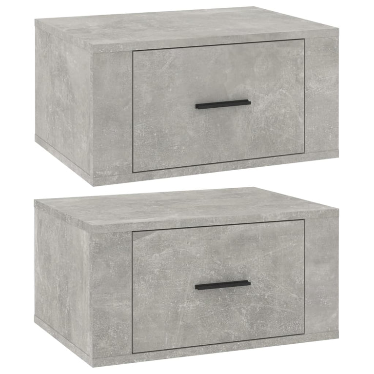Nachtkastjes 2 st wandgemonteerd 50x36x25 cm betongrijs MeubelReus