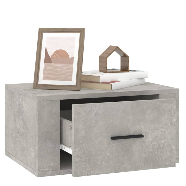 Nachtkastjes 2 st wandgemonteerd 50x36x25 cm betongrijs MeubelReus