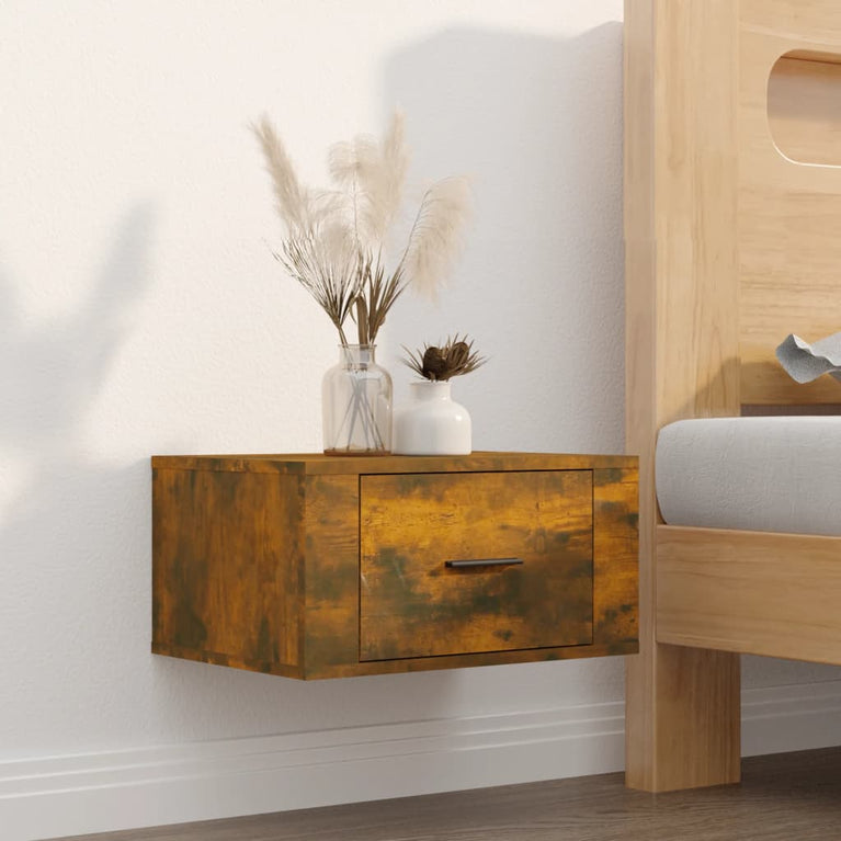 Nachtkastjes 2 st wandgemonteerd 50x36x25 cm gerookt eikenkleur MeubelReus
