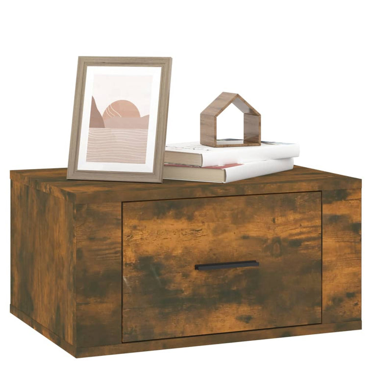 Nachtkastjes 2 st wandgemonteerd 50x36x25 cm gerookt eikenkleur MeubelReus