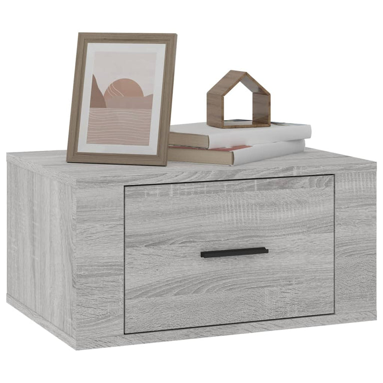 Nachtkastjes 2 st wandgemonteerd 50x36x25 cm grijs sonoma eiken MeubelReus