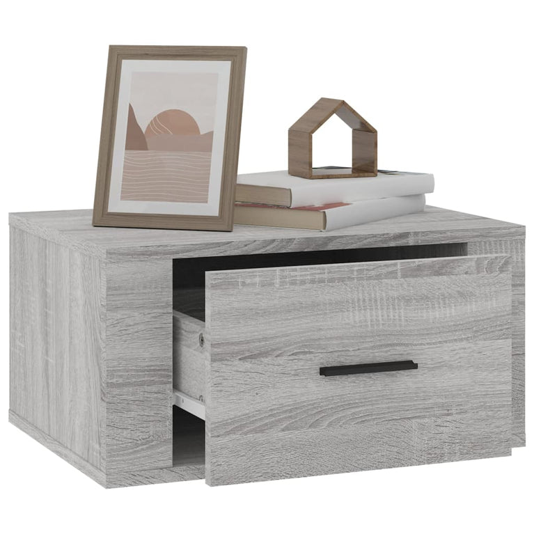 Nachtkastjes 2 st wandgemonteerd 50x36x25 cm grijs sonoma eiken MeubelReus