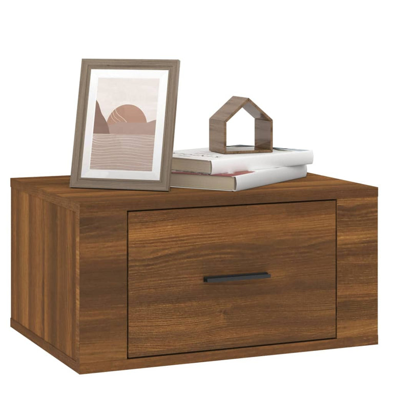 Nachtkastjes 2 st wandgemonteerd 50x36x25 cm bruin eikenkleur MeubelReus