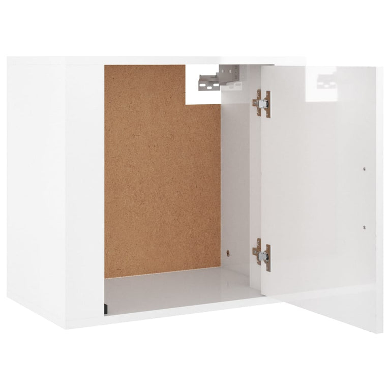 Nachtkastjes 2 st wandgemonteerd 50x30x47 cm hoogglans wit MeubelReus
