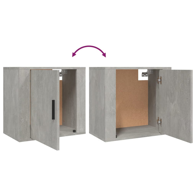 Nachtkastjes 2 st wandgemonteerd 50x30x47 cm betongrijs MeubelReus
