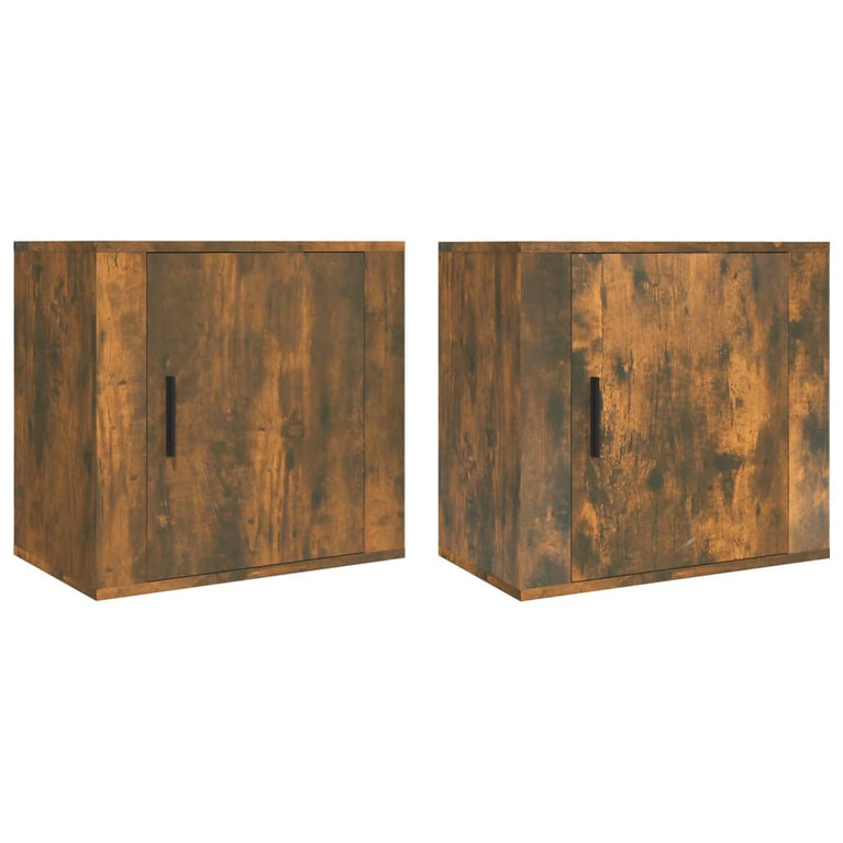 Nachtkastjes 2 st wandgemonteerd 50x30x47 cm gerookt eikenkleur MeubelReus