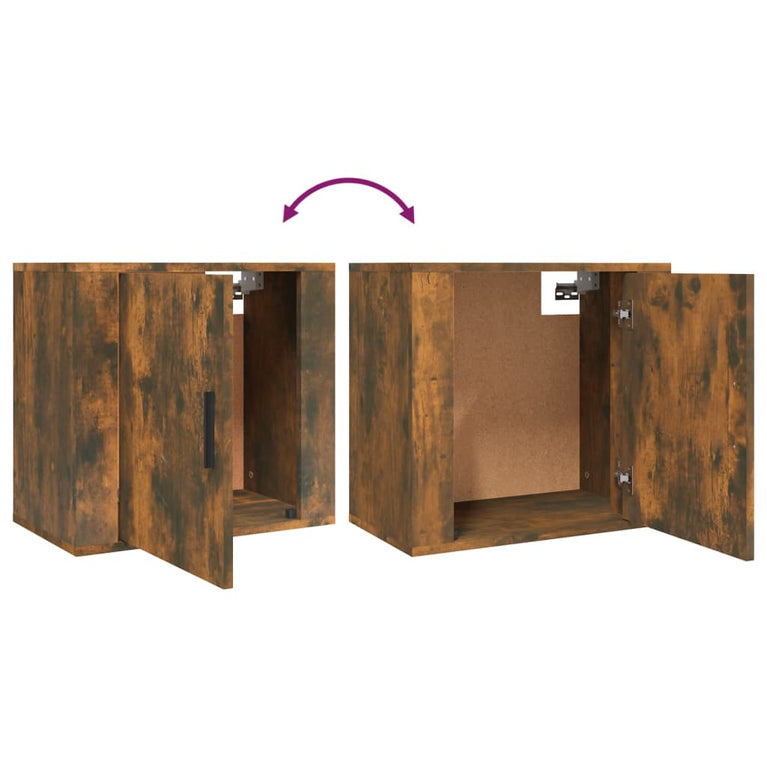 Nachtkastjes 2 st wandgemonteerd 50x30x47 cm gerookt eikenkleur MeubelReus