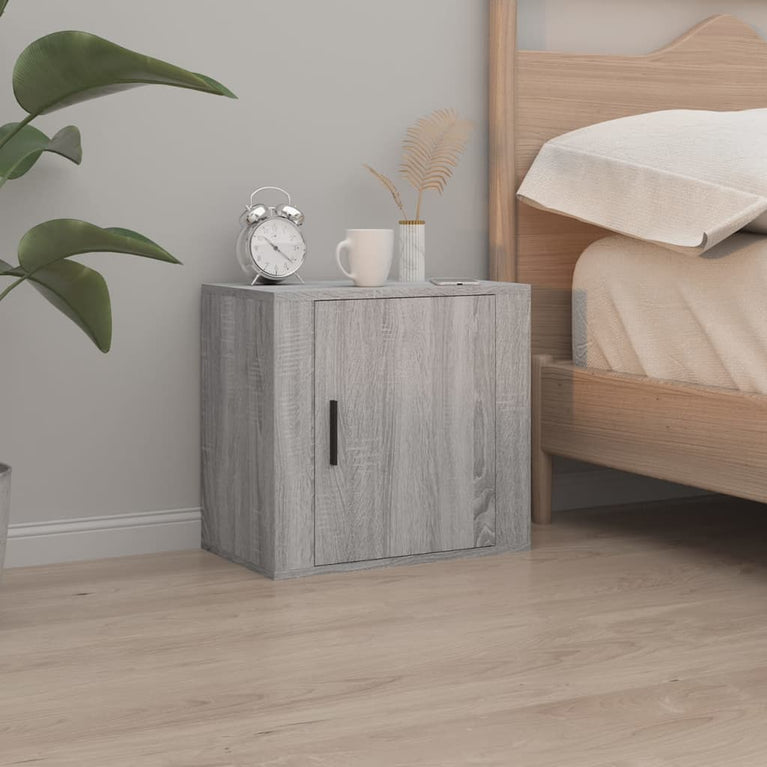 Nachtkastjes 2 st wandgemonteerd 50x30x47 cm grijs sonoma eiken MeubelReus