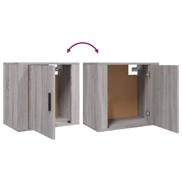 Nachtkastjes 2 st wandgemonteerd 50x30x47 cm grijs sonoma eiken MeubelReus