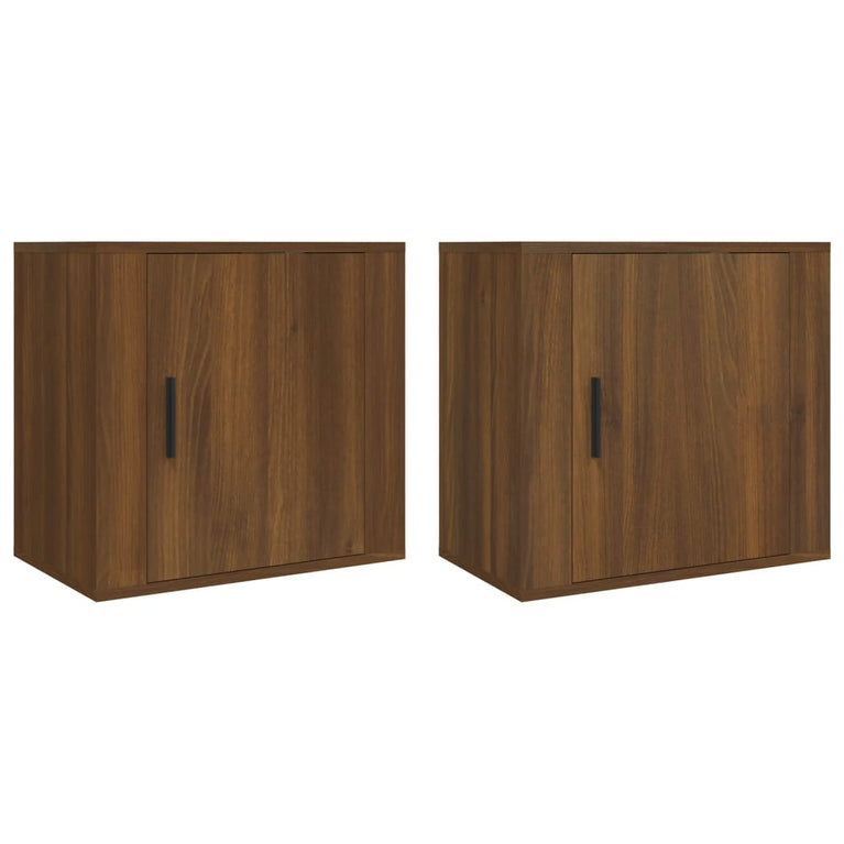 Nachtkastjes 2 st wandgemonteerd 50x30x47 cm bruin eikenkleur MeubelReus