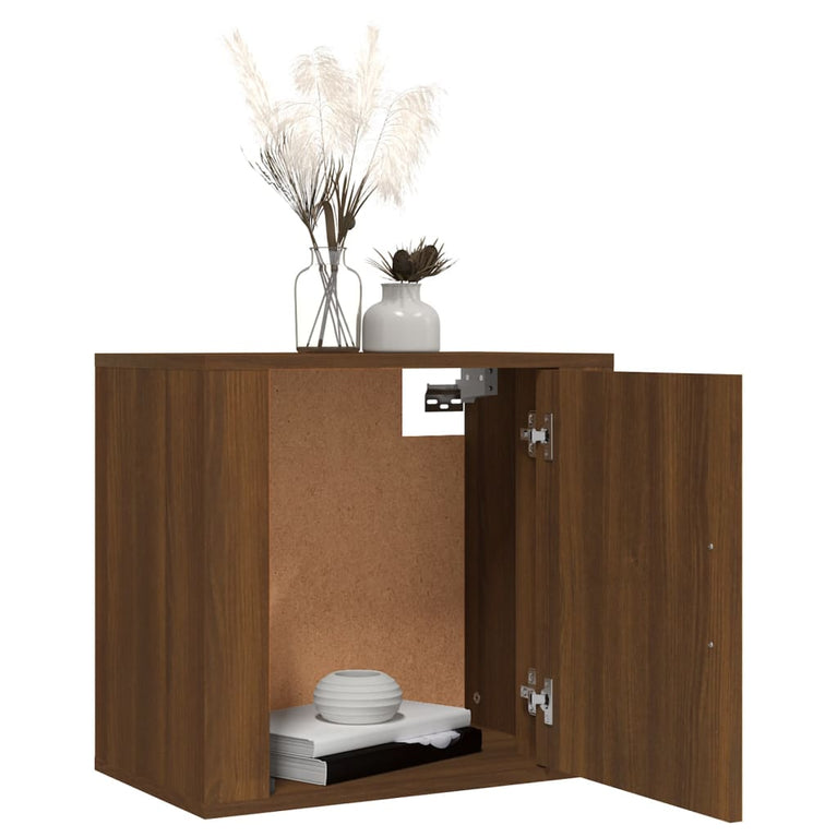 Nachtkastjes 2 st wandgemonteerd 50x30x47 cm bruin eikenkleur MeubelReus