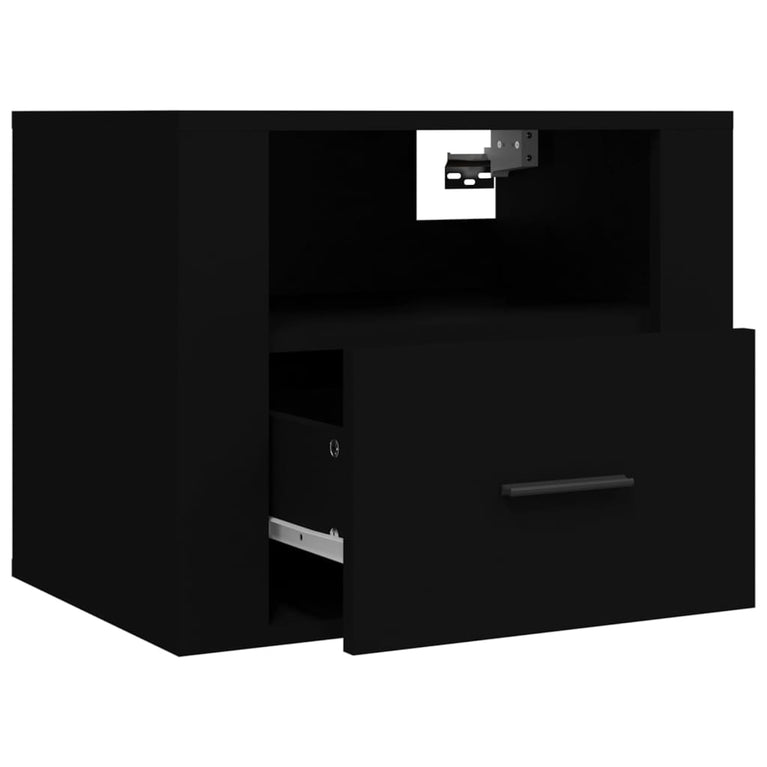Nachtkastjes 2 st wandgemonteerd 50x36x40 cm zwart MeubelReus