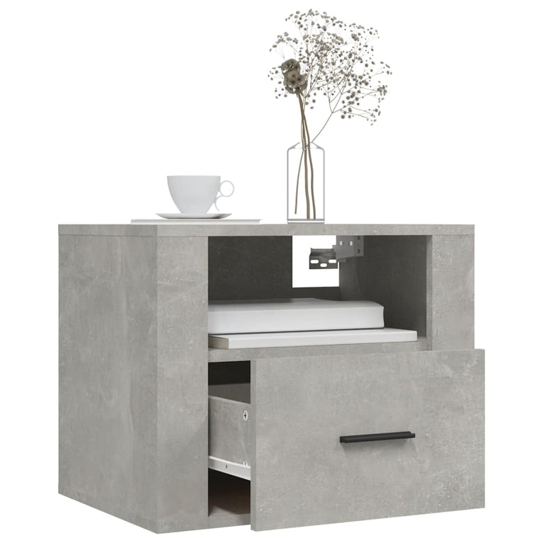 Nachtkastjes 2 st wandgemonteerd 50x36x40 cm betongrijs MeubelReus