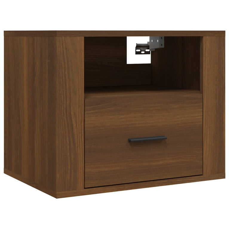Nachtkastjes 2 st wandgemonteerd 50x36x40 cm bruin eikenkleur MeubelReus
