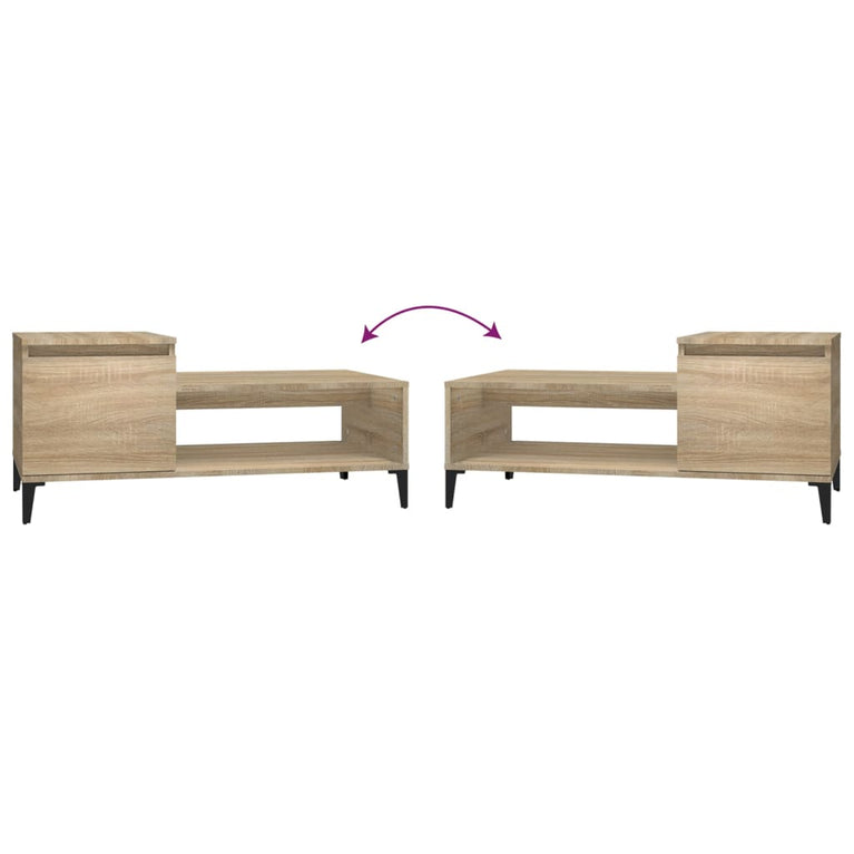 Salontafel 100x50x45 cm bewerkt hout sonoma eikenkleurig MeubelReus