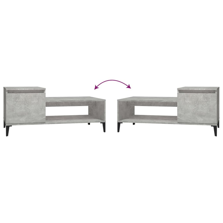 Salontafel 100x50x45 cm bewerkt hout betongrijs MeubelReus