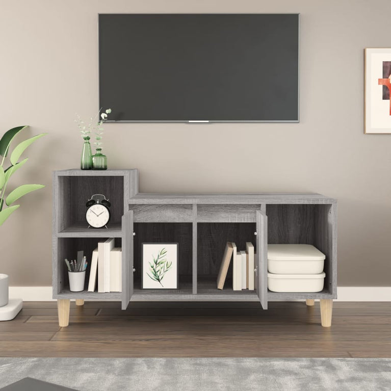 Tv-meubel 100x35x55 cm bewerkt hout grijs sonoma eikenkleurig MeubelReus