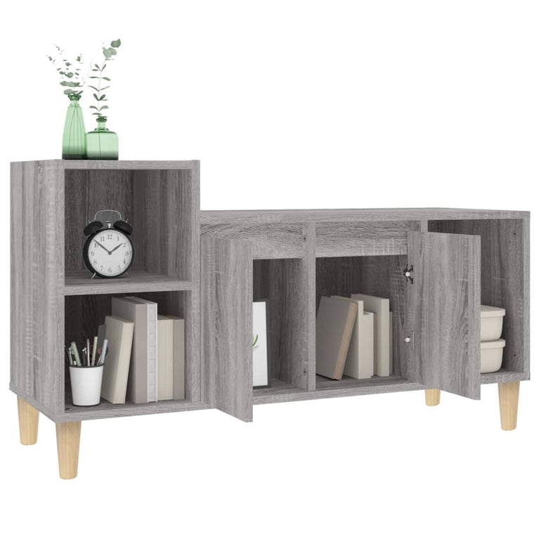 Tv-meubel 100x35x55 cm bewerkt hout grijs sonoma eikenkleurig MeubelReus