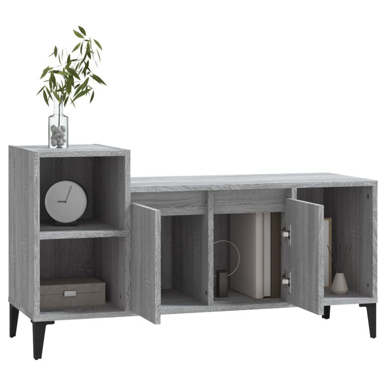 Tv-meubel 100x35x55 cm bewerkt hout grijs sonoma eikenkleurig MeubelReus