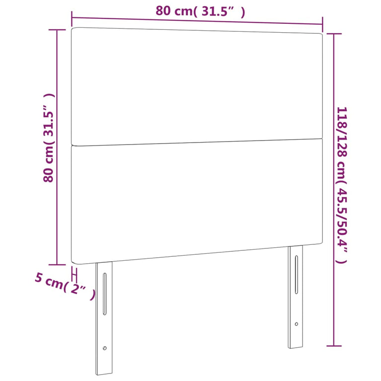Hoofdborden 2 st 80x5x78/88 cm stof donkerbruin