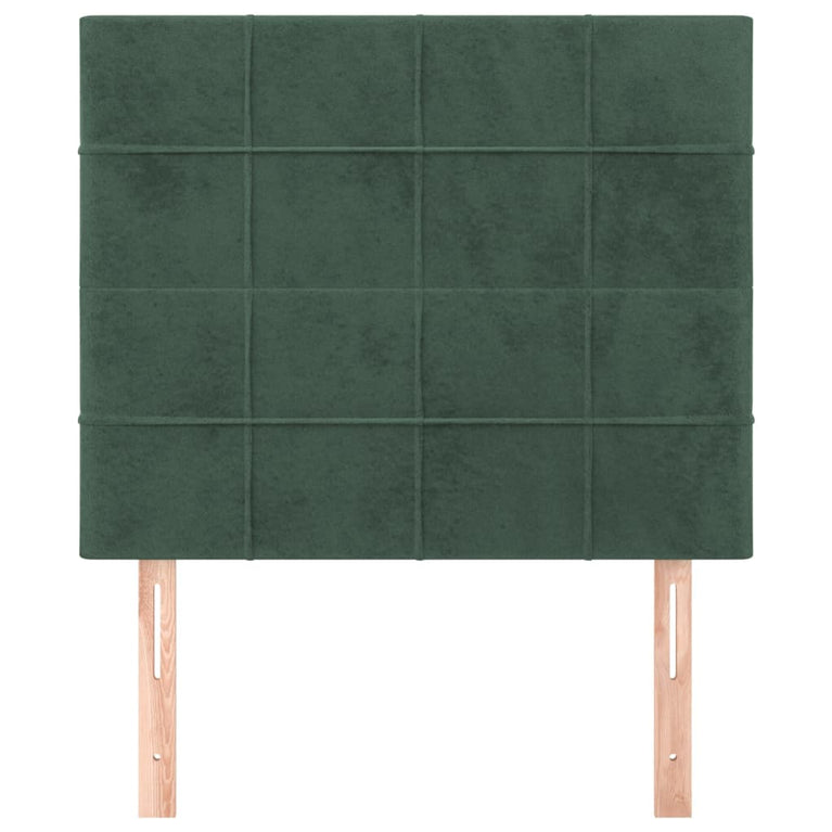 Hoofdborden 2 st 100x5x78/88 cm fluweel donkergroen