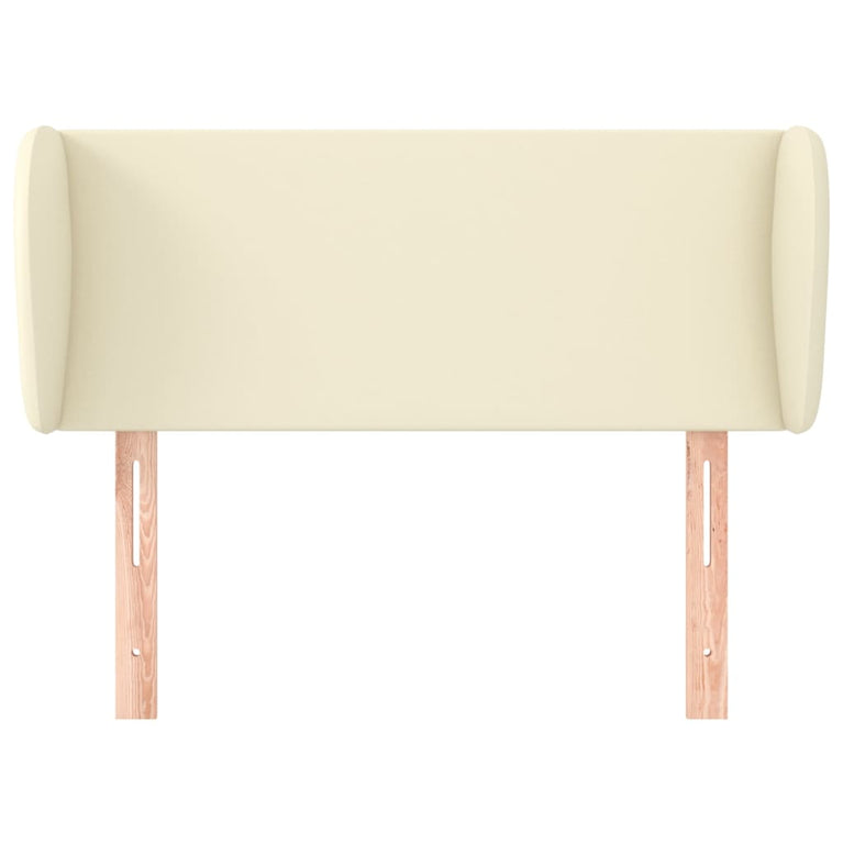 Hoofdbord met randen 93x23x78/88 cm kunstleer crèmekleurig