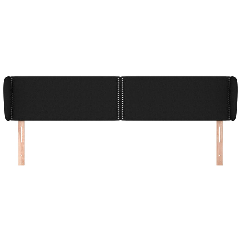 Hoofdbord met randen 183x23x78/88 cm stof zwart