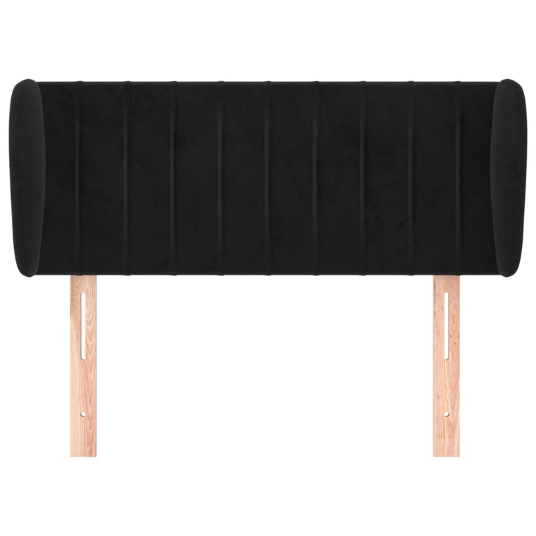 Hoofdbord met randen 83x23x78/88 cm fluweel zwart