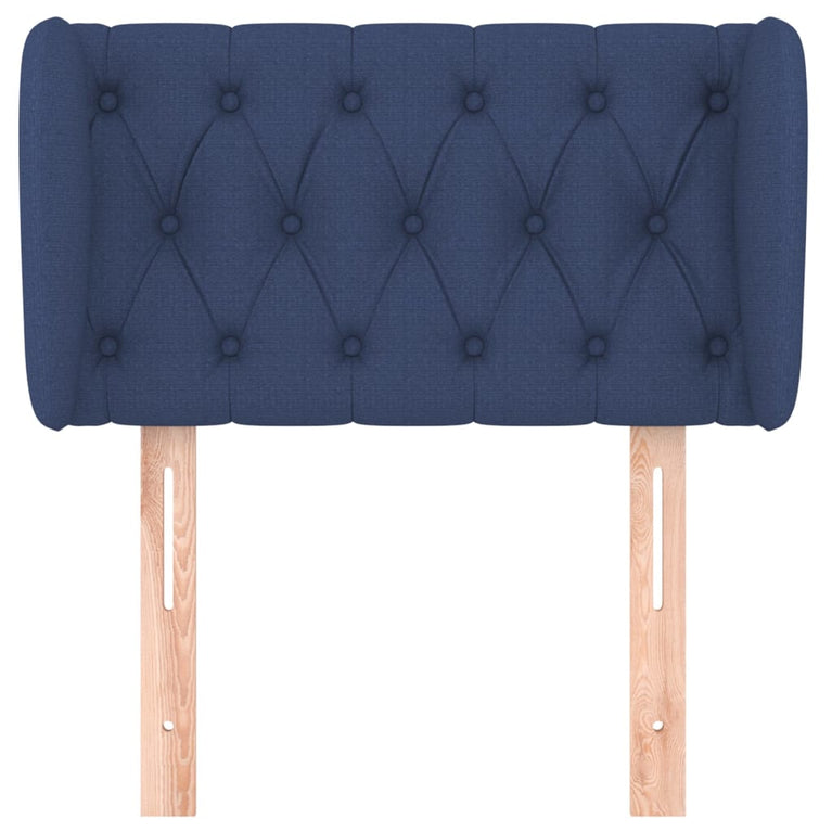 Hoofdbord met randen 83x23x78/88 cm stof blauw