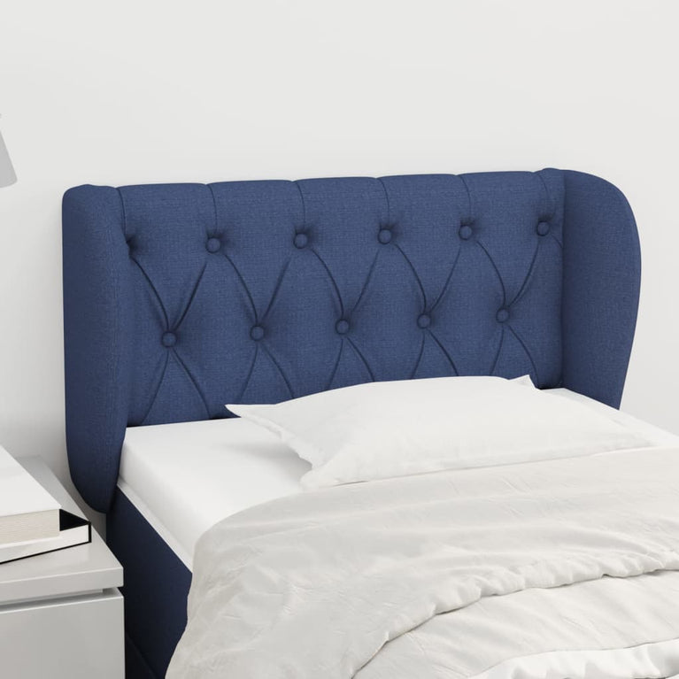 Hoofdbord met randen 83x23x78/88 cm stof blauw