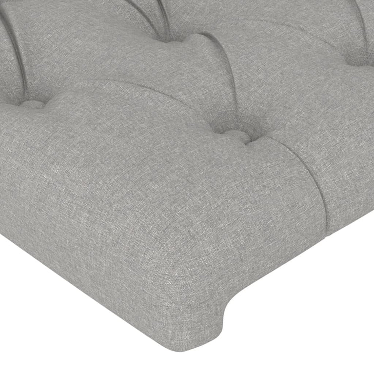 Hoofdbord met randen 93x23x78/88 cm stof lichtgrijs