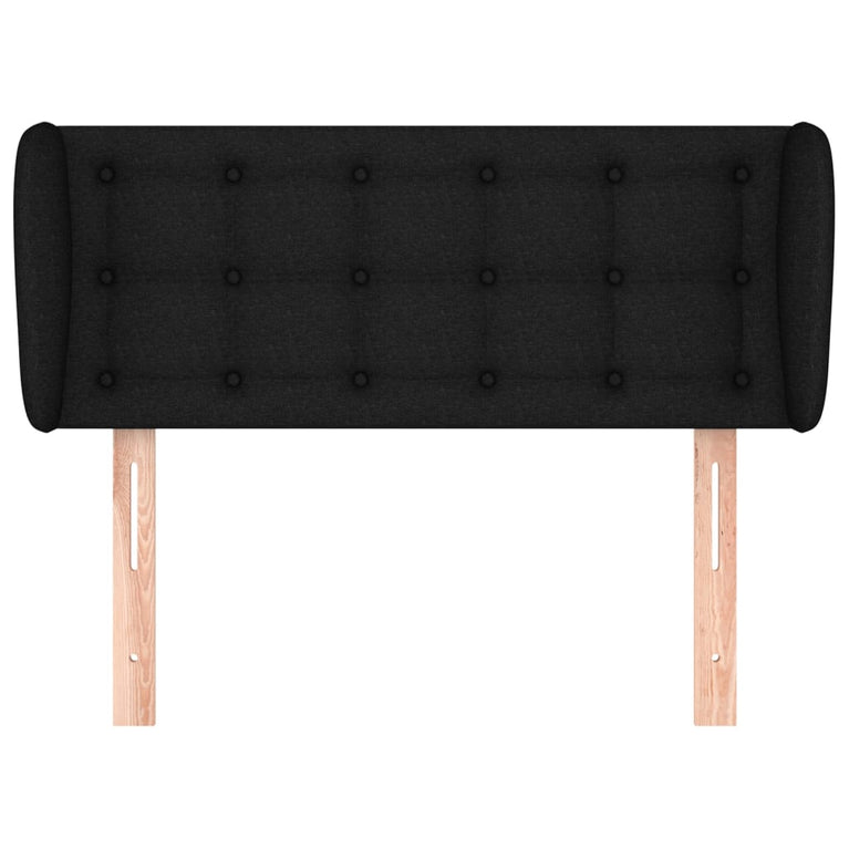 Hoofdbord met randen 83x23x78/88 cm stof zwart