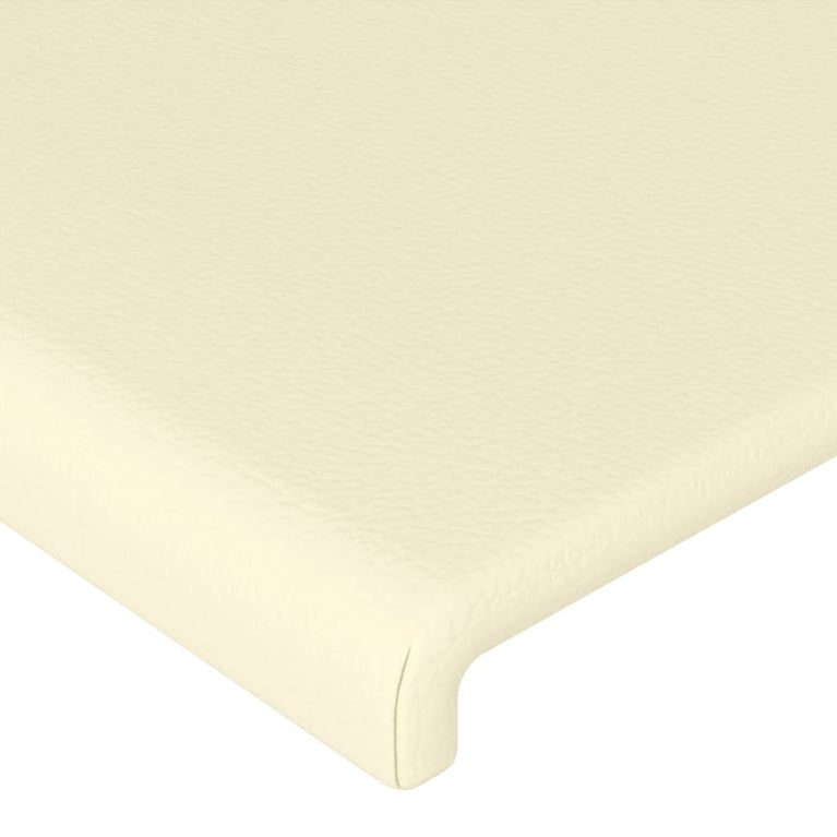 Hoofdbord met randen 93x16x78/88 cm kunstleer crèmekleurig