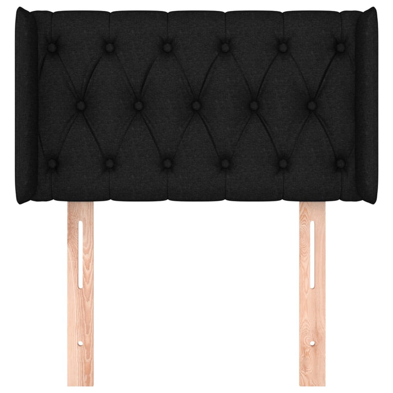 Hoofdbord met randen 83x16x78/88 cm stof zwart