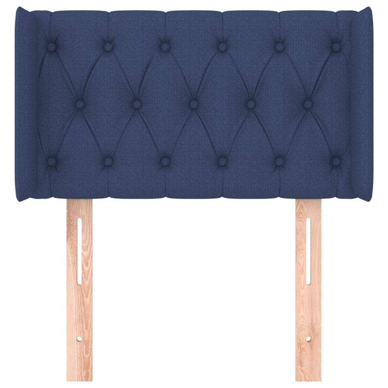 Hoofdbord met randen 83x16x78/88 cm stof blauw