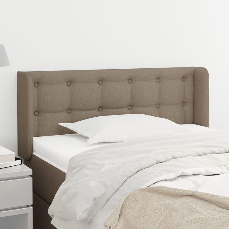 Hoofdbord met randen 83x16x78/88 cm stof taupe
