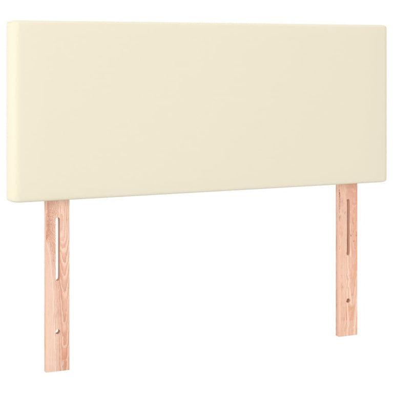 Hoofdbord LED 90x5x78/88 cm kunstleer crèmekleurig