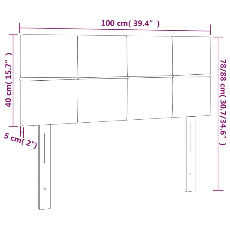 Hoofdbord LED 100x5x78/88 cm fluweel donkergroen