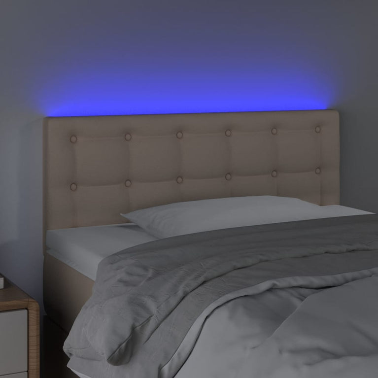 Hoofdbord LED 100x5x78/88 cm kunstleer cappuccinokleurig