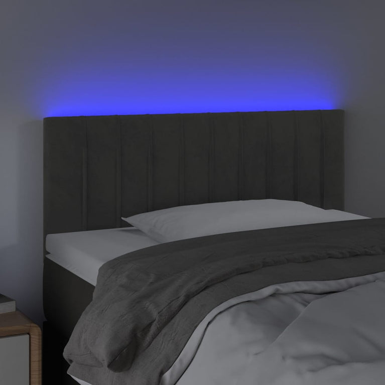 Hoofdbord LED 80x5x78/88 cm fluweel donkergrijs