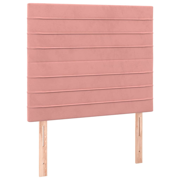 Hoofdbord LED 80x5x118/128 cm fluweel roze