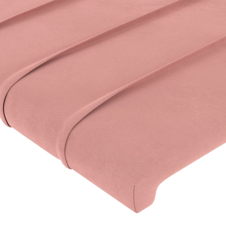 Hoofdbord LED 80x5x118/128 cm fluweel roze