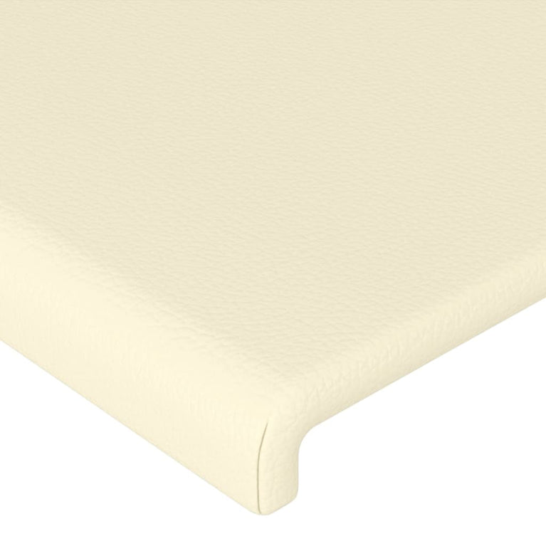 Hoofdbord LED 93x16x78/88 cm kunstleer crèmekleurig