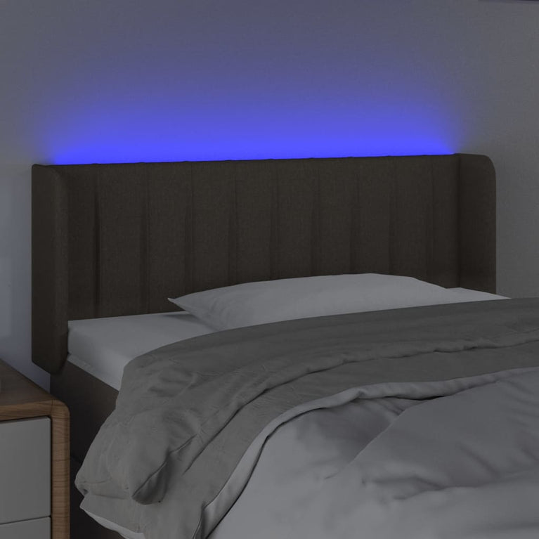 Hoofdbord LED 83x16x78/88 cm stof taupe