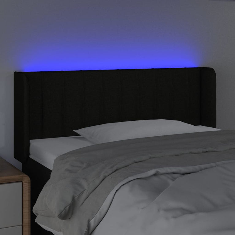 Hoofdbord LED 103x16x78/88 cm stof zwart