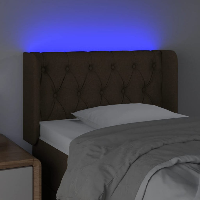 Hoofdbord LED 83x16x78/88 cm stof zwart