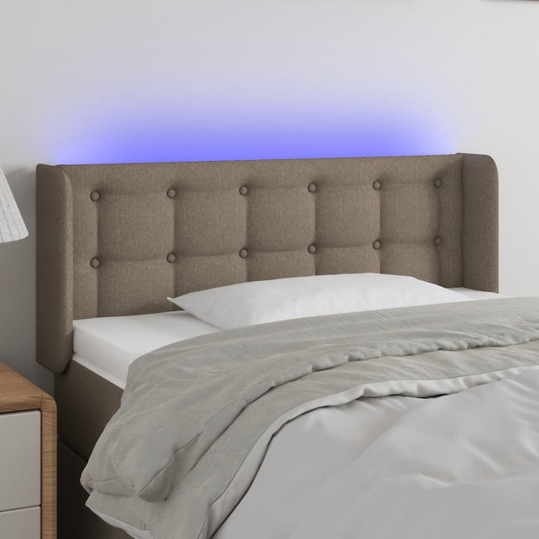 Hoofdbord LED 83x16x78/88 cm stof taupe