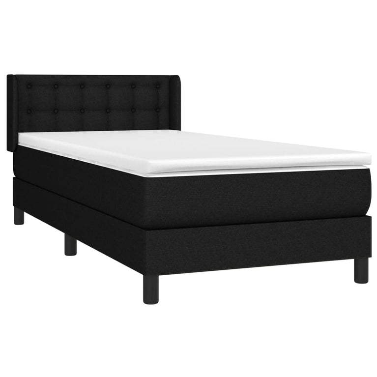 Boxspring met matras stof zwart 80x200 cm