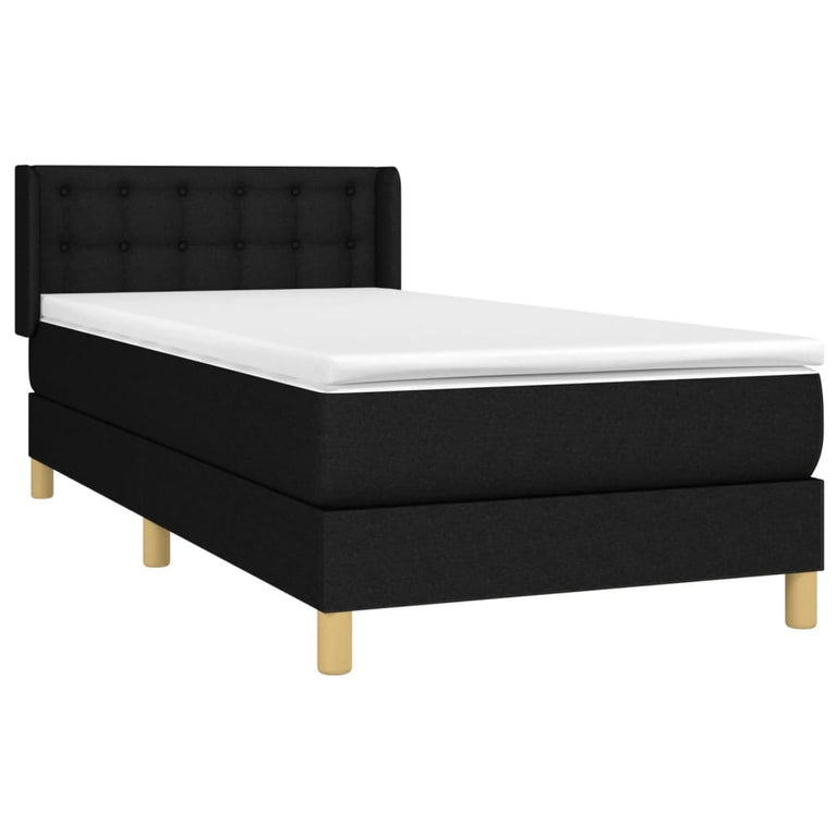 Boxspring met matras stof zwart 80x200 cm